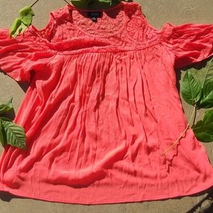 Lace Shoulders Out Shirt by Ana